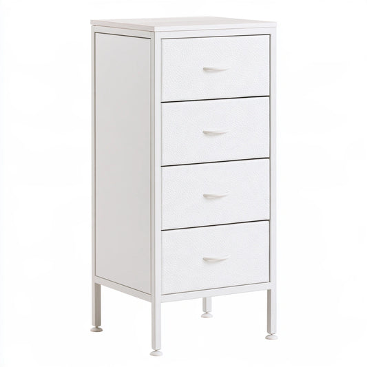 Onvirex white three-drawer storage tower with clear minimalist design, ideal for home organization and versatile storage.