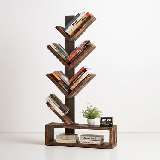 Bücherregal, mit klarer Formgebung, Farbe: grau