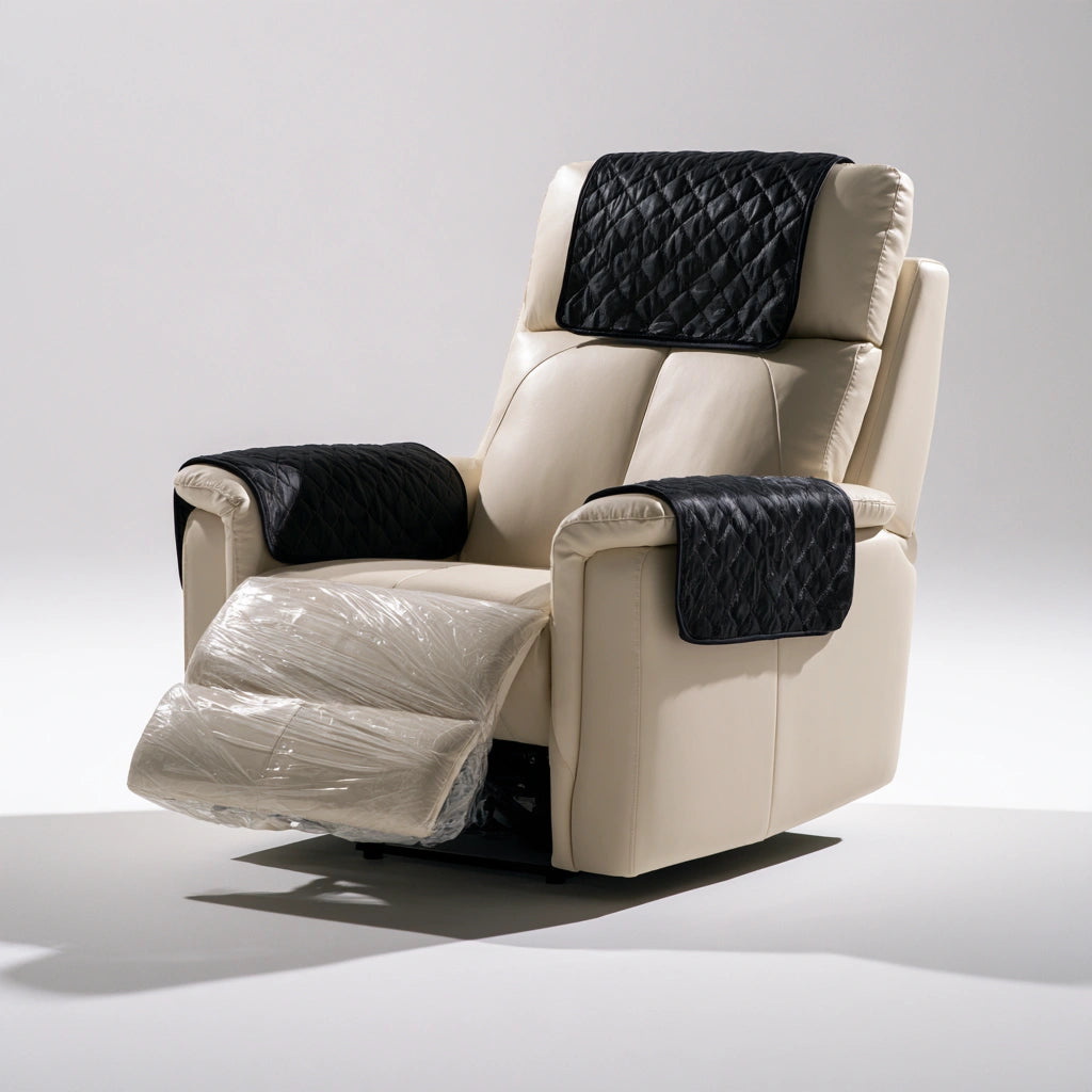 Gepolsterter Relaxsessel, mit Lederbezug, Farbe: creme